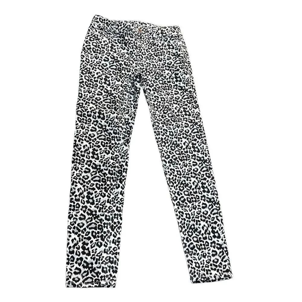 White House Black Market Cheetah Print Ankle Jeans Size 00